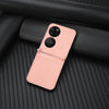 For Huawei P50 Pocket Lambskin Texture Card Folding Phone Case(Pink)