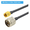 SMA Male to N Male RG58 Coaxial Adapter Cable, Cable Length:0.5m