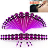 36PCS Unisex Acrylic Ear Expansion Ear Extender 14G-00G Accessories Set(Transparent Purple)