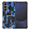 For Samsung Galaxy S24 FE 5G Camouflage Armor Kickstand TPU Hybrid PC Magnetic Phone Case(Dark Blue)