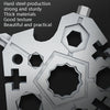 23 In 1 Five-Pointed Snowflake Wrench Combination Tool Mini EDC Portable Household Key Pendant(Black)
