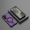 For Samsung Galaxy S25 5G Grating 360 Degree Rotating Holder Shockproof Phone Case(Purple)