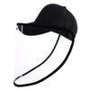 Anti-Saliva Splash Anti-Spitting Anti-Fog Anti-Oil Protective Baseball Cap Mask Removable Face Shield(Black)