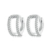 S925 Sterling Silver Plated White Gold Fine Flash Double Layer Earrings(BSE994)
