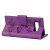 For Galaxy Note 8 Pressed Flowers Butterfly Pattern Horizontal Flip Leather Case with Holder & Card Slots & Wallet & Lanyard (Purple)