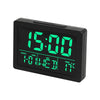 Large Screen LED Clock Bedside Multifunctional Electronic Alarm Clock(Black Shell Green Light)