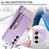 For Samsung Galaxy S24+ 5G Crossbody Lanyard Zipper Wallet Leather Phone Case(Purple)