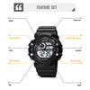 SKMEI 1778 Multifunction Dual Time Digital Display LED Luminous Men Sports Electronic Watch(Black)