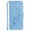 For Samsung Galaxy A36 5G Embossed Kitten Phone Leather Case with Lanyard(Blue)