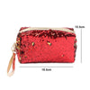 Travel Portable Sequined Anise Cosmetics Tote Storage Bag(Rose Red)