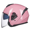 GXT Electric Vehicle Four Seasons Sun Protection & Windshield Double Lens Helmet, Size: M(Light Pink)