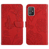 For Asus ZenFone 8 ZS590KS Skin Feel Butterfly Peony Embossed Leather Phone Case(Red)