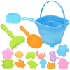 16pcs /Set Children Folding Bucket Beach Toys Play House Water Play Sand Dredging Tools(Blue)