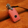 For Mazda New Style Car Cowhide Leather Key Protective Cover Key Case (Red)