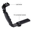 PULUZ L-Shape Bracket Handheld Grip Holder with Dual Side Cold Shoe Mounts for Video Light Flash, DSLR Camera