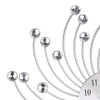Wrought Iron Crystal Wall Clock Mute Metal Wall Clock for Living Room Bedroom(Silver)