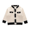 Girls Cardigan Autumn Winter Knitted Sweater Camellia Jacket, Size:  80cm(Beige)