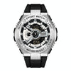 SANDA 3170 Men Luminous Waterproof Sports Watch(Black Silver)