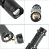LT-HX CREE XM-L T6 5-Modes White Light LED Flashlight, 2200 LM Mini Telescopic (Black)