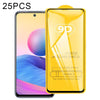 For Xiaomi Redmi Note 10 5G 25 PCS 9D Full Glue Full Screen Tempered Glass Film