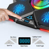 CoolCold  Five Fans 2 USB Ports Laptop Cooler Gaming Notebook Cool Stand,Version: Touch Symphony Red