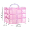 3 Layer Detachable Jewelry Storage Box Plastic Handheld Cosmetic Storage Box(Transparent)