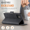 For iPhone 11 AutSpace A11 Side Buckle MagSafe Magnetic RFID Phone Leather Case(Black)