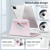 For iPad Air 13 2024 / Pro 12.9 2022 360 Rotation Detachable Clear Acrylic Leather Tablet Case(Pink)