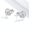 Pet Paw Print Earrings Platinum-plated Love Heart-shaped Girls Earrings, Color:White