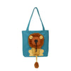 Lion Cat Carrier Bag, Small, Lake Blue - Expandable Canvas