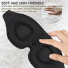 4 In 1 3D Sleep Eye Mask Memory Foam Non-pressure Shading Sleeping Blindfold(Black)