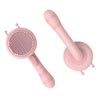 Cat Hair Removal Comb Brush - Pink - Self Cleaning - Massage