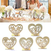 2 PCS Creative Heart Shaped Wooden Decoration Romantic Wooden Sign LED Candle Light(JM01452)