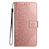 For Samsung Galaxy A56 5G Flower Embossed Leather Phone Case(Rose Gold)