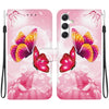 For Samsung Galaxy S23 FE 5G Crystal Texture Colored Drawing Leather Phone Case(Pink Butterflies)