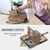For Samsung Galaxy S25 5G CaseMe C30 Card Slots Zipper Wallet Leather Phone Case(Brown)