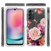 For Samsung Galaxy A24 5G / 4G Transparent Painted Phone Case(Purple Floral)