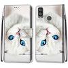For Alcatel 1L (2021) Coloured Drawing Cross Texture Horizontal Flip PU Leather Case with Holder & Card Slots & Wallet & Lanyard(White Kitten)