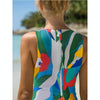 Summer Tropical Plant Printed One Piece Bikini Swimsuit, Size:L(Green)