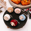 Christmas Tree Wooden Lambskin Lamb Pendant Holiday Decorations(Pink)