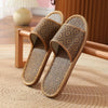 Linen Slippers Summer Couple Home Indoor Floor Rattan Grass Non-Slip Slippers, Size: 37-38(Diamond Grass)