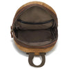 Men Chest Bag Waxed Canvas Crazy Horse Leather Shoulder Crossbody Bag Casual Waist Bag(Gray)