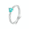 S925 Sterling Silver Diamond Pattern Heart Ring(No. 6)