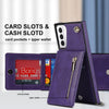 For Samsung Galaxy S21+ 5G Cross-body Zipper Square TPU+PU Back Cover Case with Holder & Card Slots & Wallet & Strap(Purple)