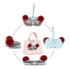 Cute Quirky PU Sunglasses Case Portable Glasses Bag with Hanging Buckle, Color: Diamond Flower Ring Gold