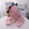 C0215 Adult Dinosaur Cartoon Velvet Hat Thickened Warm Scarf Hat, Size: One Size(Gray)