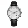 Ochstin 6050A Multifunctional Quartz Men Leather Watch(Silver+Black)