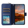For Samsung Galaxy S24 FE 5G Nine-card Slots Zipper Wallet Bag Leather Phone Case(Blue)