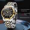 OLEVS 2892 Men Multifunctional Business Waterproof Quartz Watch(Black + Gold)