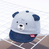 MZ7230 Bear Striped Pattern Soft Brim Caps Baby Cartoon Cotton Hats, Size: 46cm Adjustable(Navy)